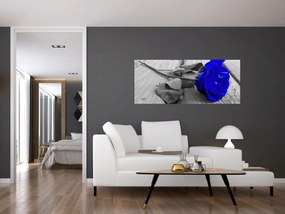 Obraz - Modrá ruža (120x50 cm)