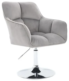 LuxuryForm DESIGN Kreslo AMALFI VELUR na striebornom tanieri - svetlo šedé