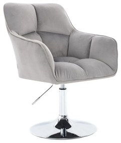LuxuryForm DESIGN Kreslo AMALFI VELUR na striebornom tanieri - svetlosivé