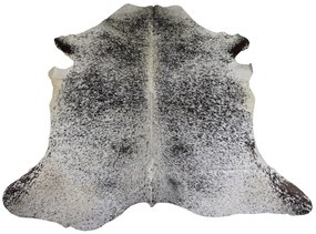 Bielo-čierny koberec z hovädzej kože Cowhide salt pepper - 200*0,5*240cm/3-4m²