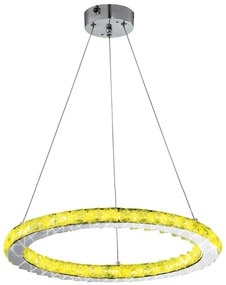 CLX Moderné závesné LED osvetlenie ISERNIA, 12W, RGB, kruhové, chrómované