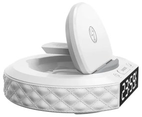 Immax 08983L - Budík s LCD a bezdrôtovou Qi nabíjačkou 27W/9V biely