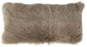 Šedo béžový chlpatý podlhovastý vankúš - 55 * 30 * 10cm