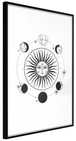 Artgeist Plagát - Moon Phases [Poster] Veľkosť: 20x30, Verzia: Zlatý rám s passe-partout