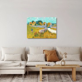 Sklenený obraz - Vincent van Gogh, Farmhouse in Provence, reprodukcia (70x50 cm)