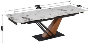 Stôl SANNY 180–240 cm biely/dub