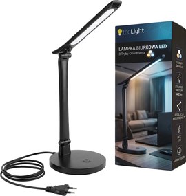 Toolight Toolight, JNH048-T, LED stolná lampa s 3 farbami svetla, 5 W, čierna, OSW-56240