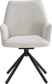 Jedálenská stolička Livela, krémová štrukturovaná tkanina