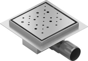 Mexen Flat-Q M12 štvorcová podlahová vpust 12 x 12 cm, brúsená oceľ - 1010412