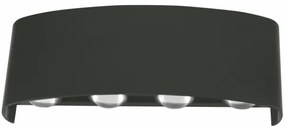 Top Light - LED Vonkajšie nástenné svietidlo RAY LED/8W/230V IP44 4000K čierna