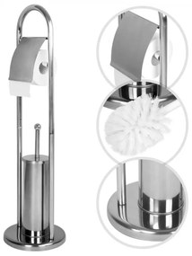 AQUAMARIN Stojanová WC súprava 81 x 22 x 22 cm, strieborná