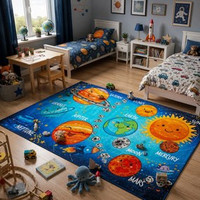 Obsession, Detský kusový koberec Torino kids 230 SOLAR SYSTEM, 120x170, viacfarebná, detská izba