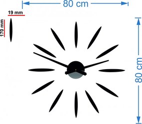 3D nalepovacie hodiny na stenu DIY: Minimalizmus a tichý chod | SENTOP 12P050 2D  PLEXI