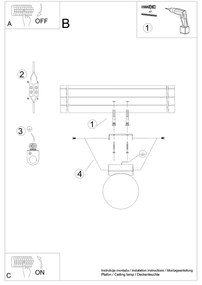 Sollux Lighting Stropné svietidlo YOLI 1 čierne