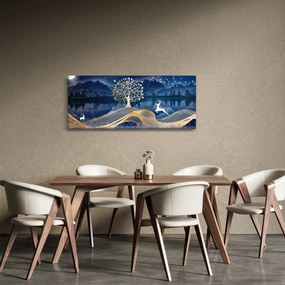 Obraz jeleňov pri splne (120x50 cm)