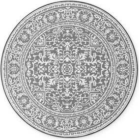 NORTHRUGS, Kusový koberec Duet Kona 106248 Black/White kruh - na von aj na doma, 160x160 (priemer) kruh, čiernobiela, chodba / predsieň