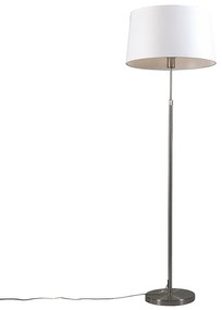 Stojaca lampa z ocele s bielym tienidlom 45 cm nastaviteľná - Parte