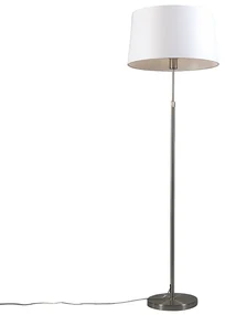 Stojaca lampa z ocele s bielym tienidlom 45 cm nastaviteľná - Parte