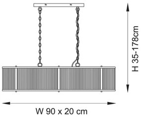 Endon 110945 - Luster na reťazi RIDGETON 4xE14/6W/230V mosadz/číra