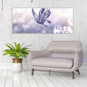 Obraz - Motýľ a levanduľa (120x50 cm)
