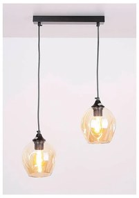 Čierne závesné svietidlo so skleneným tienidlom 14x48 cm Aspa - Candellux Lighting