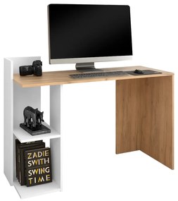PC stôl, dub artisan/biely, ANDREO NEW
