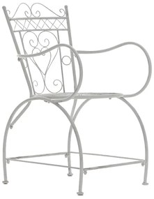 Kovová stolička Sheela s područkami - Biela antik