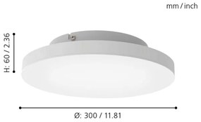 Eglo 99118 - LED RGB Stmievateľné stropné svietidlo TURCONA-C LED/15W/230V + DO