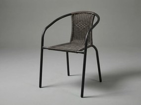 CH Záhradná ratanová stolička  - tmavohnedá