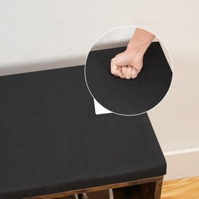 Předsíňový věšák s botníkem a sedákem Vasagle Jungo 80 cm černý/hnědý