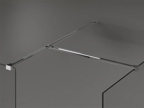 Mexen Kioto, sprchový kút typ Walk-In 90 x 90 cm, 8mm sklo-čierny vzor, chrómový profil, 800-090-202-01-70-090