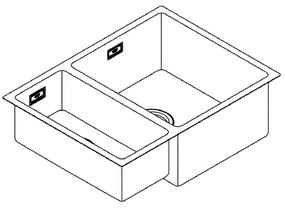 GROHE 31576SD1 - Kuchynský drez K700U 595 × 450 mm nerez