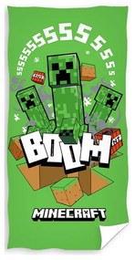 Carbotex Detská osuška Minecraft Creeper Boom, 70 x 140 cm