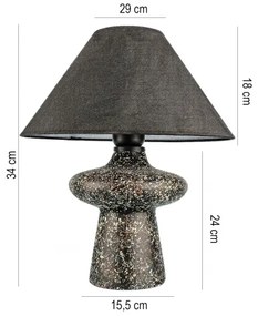 Stolná lampa RAMZES 1xE27/40W/230V čierna