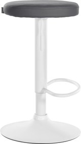 Barová stolička Ponte - koženka, biely rám - Sivá