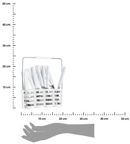 Sada 24 príborov so stojanom biela