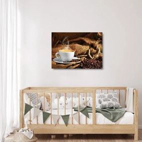 Sklenený obraz - Šálka kávy (70x50 cm)