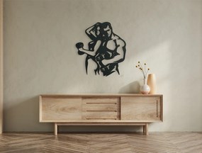 drevko Drevená nálepka Fitnes pár Rozmer obrazu: 44,5 x 41 cm, Farba dekorácie: Čierna