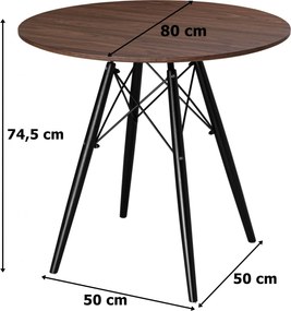 Jedálenský stôl PARIS BLACK 80 cm - jaseň / čierny