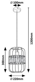 Rabalux 5283 - Luster na lanku INDIANA 1xE27/40W/230V