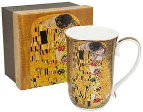 HOME ELEMENTS Porcelánový hrnček 400 ml, Klimt, Bozk zlatý