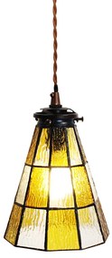 Závěsná lampa Tiffany Hnědá, Bílá 15*115 cm E14/max 1*25W - Ř 15*115 cm E14/max 1*25W