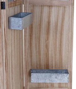 Paraván D26 s kvetináčmi drevo / plech - 170 x 161 cm - Hnedá