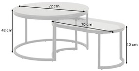 Konferenčný stolík Elegance set 2 70cm mramor čierny