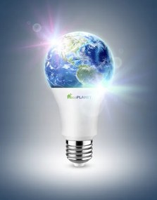 6x LED žiarovka - ecoPLANET - E27 - 10W - sviečka - 880Lm - studená biela