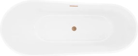 Mexen Dora, voľne stojaca vaňa 150 x 75 cm, biela, medený matný prepad, 52071507500-65