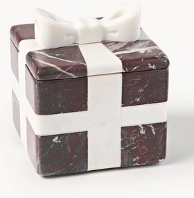 Dekoračná vianočná dóza z mramoru Rosso Levanto Cutemas, Š 12 cm
