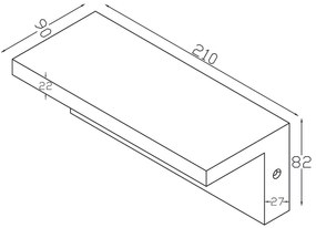 TOP LIGHT Svetlo nástenné Elon, Čierna