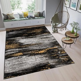 Kusový koberec PP Prince čiernožltý 80x150cm