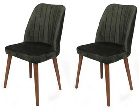 Sada jedálenských stoličiek Alfa Khaki a Walnut, 2ks